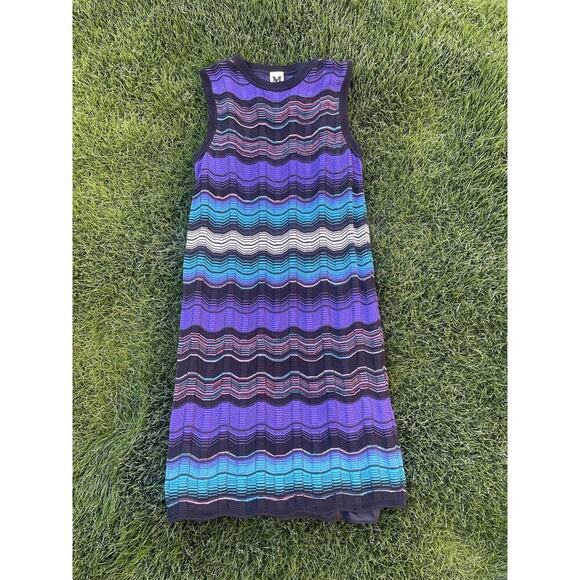 M Missoni Women’s Woven Tank Dress Purple Green Black Size M - Picture 1 of 4
